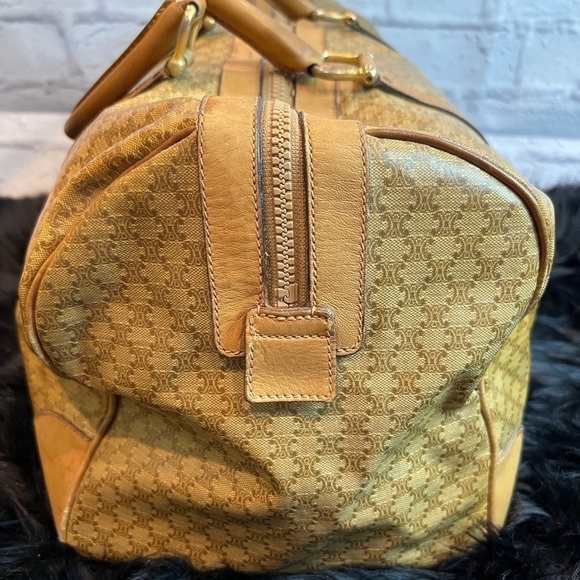 CELINE Brown Canvas + Leather Boston Bag - Picture 6 of 11